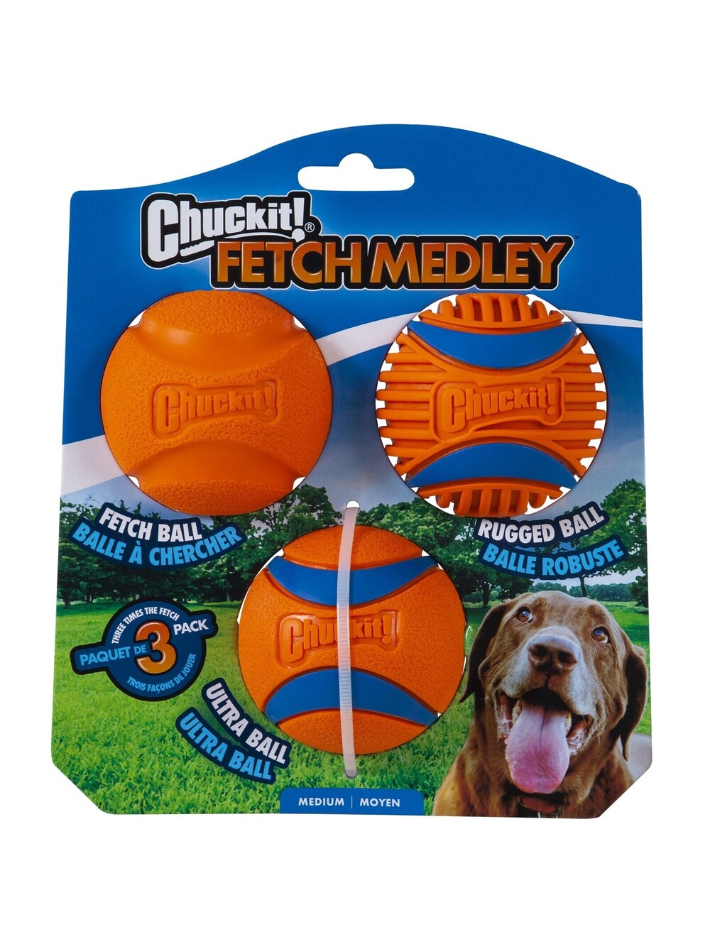 Chuckit! Fetch Medley Rubber Balls Dog Ball Fetch Toy for Dogs Medium for Pets